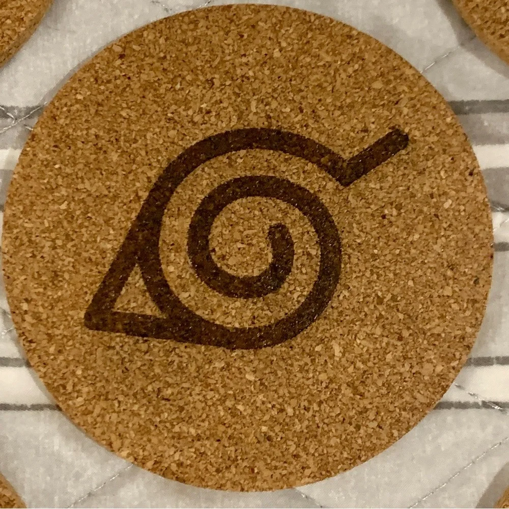 Naruto Hidden Village Symbols Cork Coasters Lot of 5